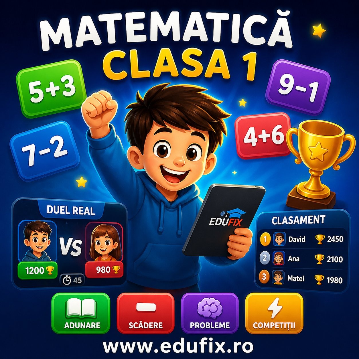 Exerciții Matematică Clasa 1 – EduFix Arena